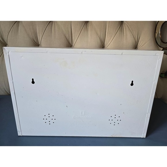 Vintage Krestline Bread Box with 4 Drawers – White Metal Kitchen Organizer – USA - Picture 9 of 11